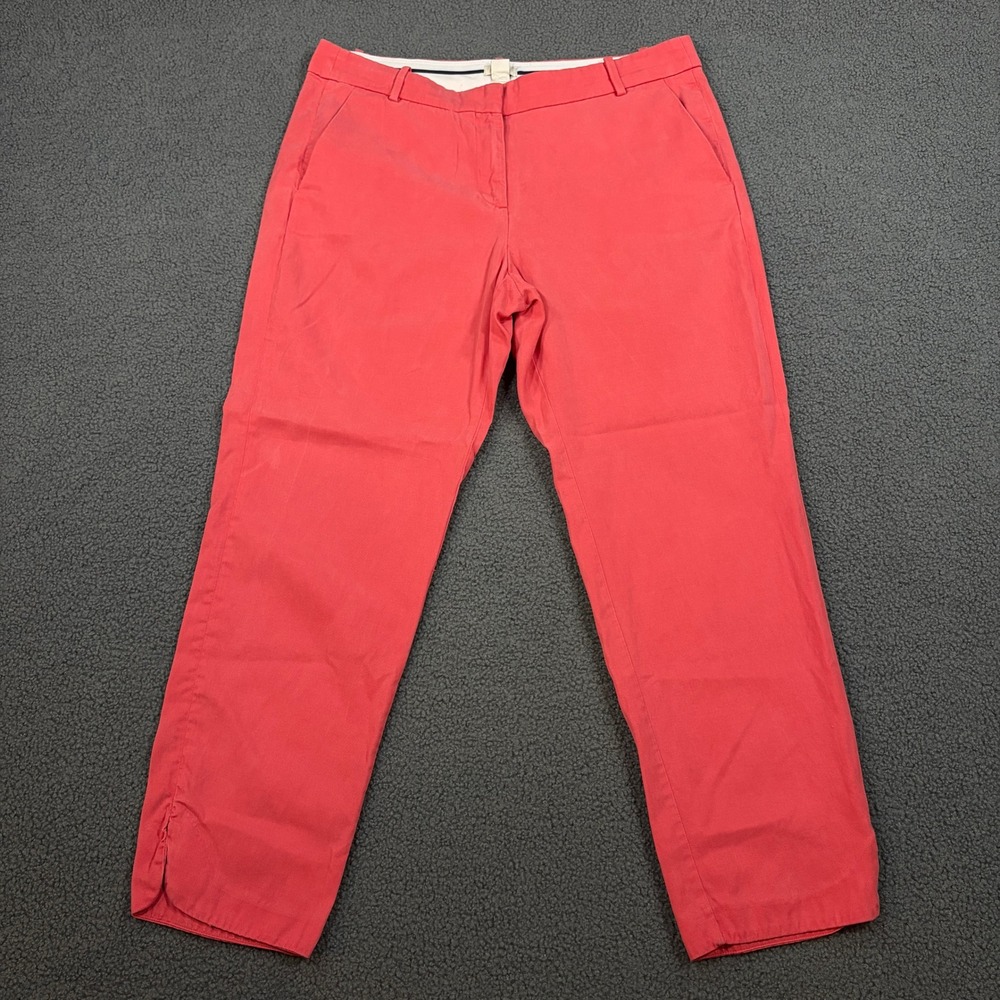 J.Crew Pants Womens 8 Pink Chino C5051 Lyocell Cotton Ankle Slit Casual
